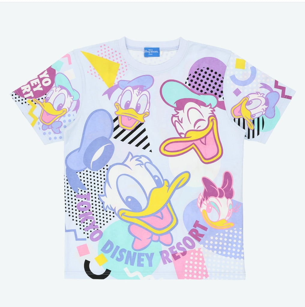 Pre-Order Tokyo Disney Resort 2025 T-Shirts Colorful Retro Donald