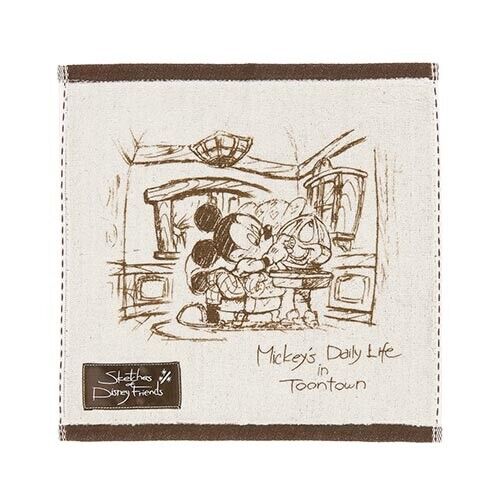 Pre-Order Tokyo Disney Resort 2023 Pencil Sketch Mini Towel Mickey Pluto