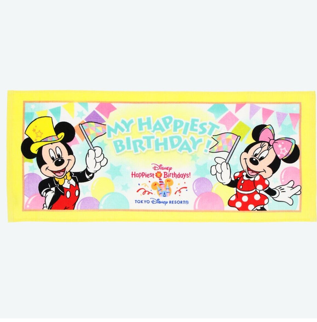 Pre-Order Tokyo Disney Resort 2024 Happiest Birthday Mickey Minnie Face  Towel