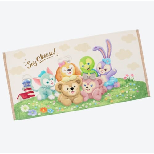 Pre-Order Tokyo Disney Resort 2023 Wide Towel Duffy Friends Say Cheese - k23japan -Tokyo Disney Shopper-