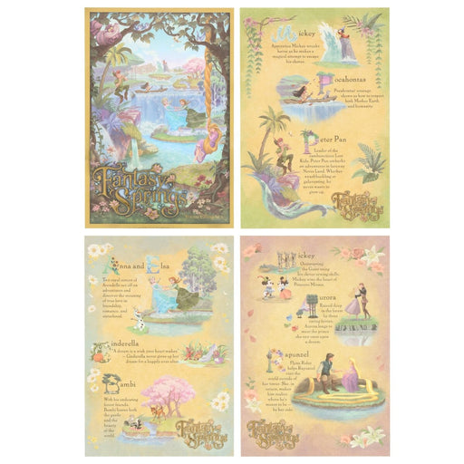 Pre-Order Tokyo Disney Resort 2024 TDS Fantasy Springs Art Postcard Set 4 PCS