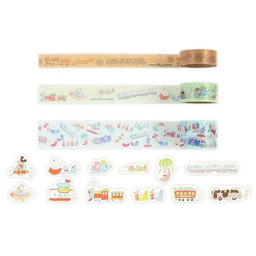 Pre-Order Tokyo Disney Resort 2024 Go with Disney Vehicles WASHI Tape Set