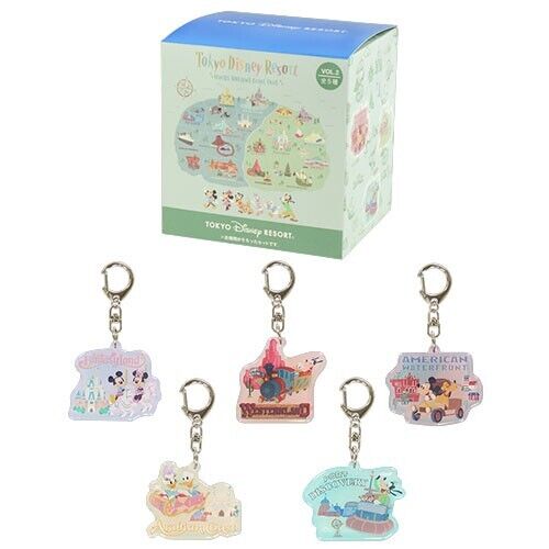 Pre-Order Tokyo Disney Resort 2024 TDL TDS Area Park Map Key Chain Set 5 PCS 2nd