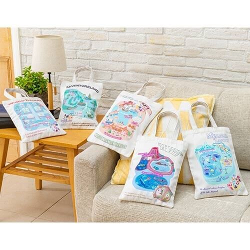 Pre-Order Tokyo Disney Resort 2024 TDL TDS Area Park Map Tote Bag Set Full 5