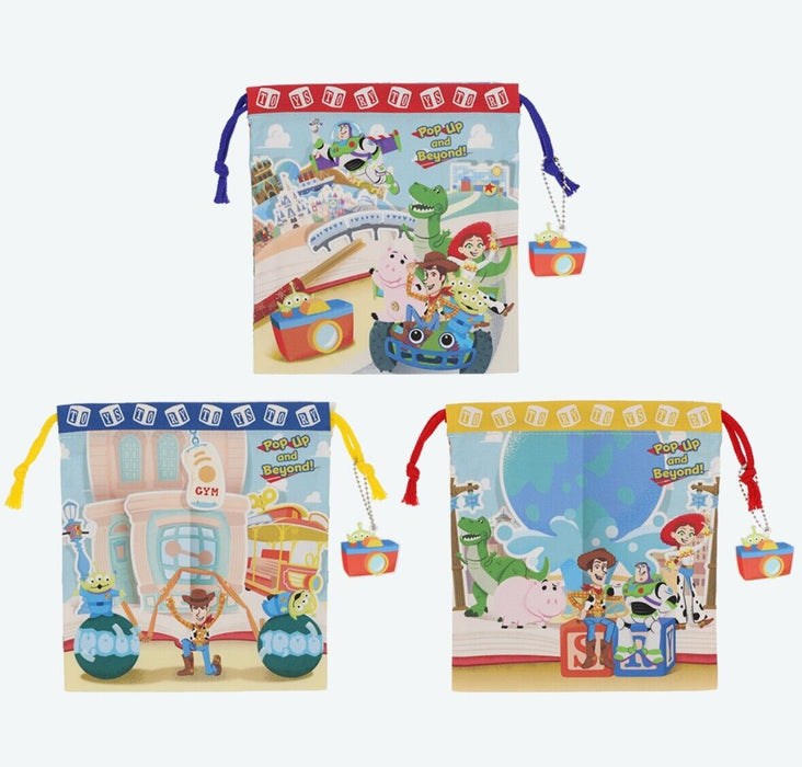 Pre-Order Tokyo Disney Resort KINCHAKU Bag Set 3 PCS Toy Story Pixar