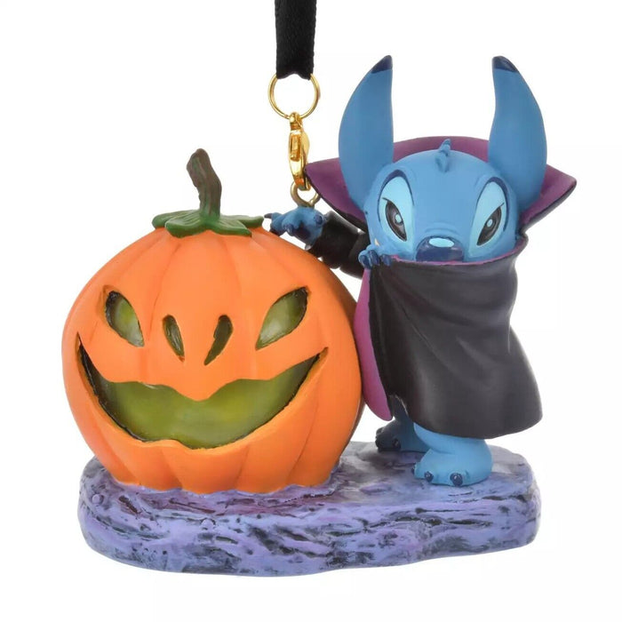 Pre-Order Disney Store JAPAN 2024 Halloween Light Up Ornament Stitch Pumpkin