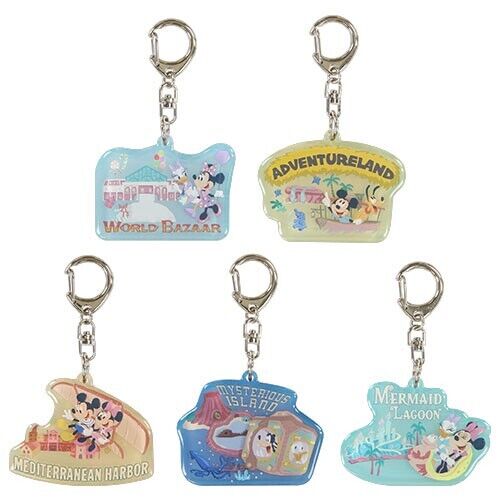 Pre-Order Tokyo Disney Resort 2024 TDL TDS Area Park Map Key Chain Set Full 5