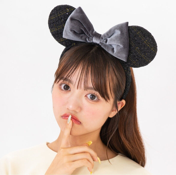 Pre-Order Tokyo Disney Resort 2024 New Headband Ears Minnie Black x Gray Sick