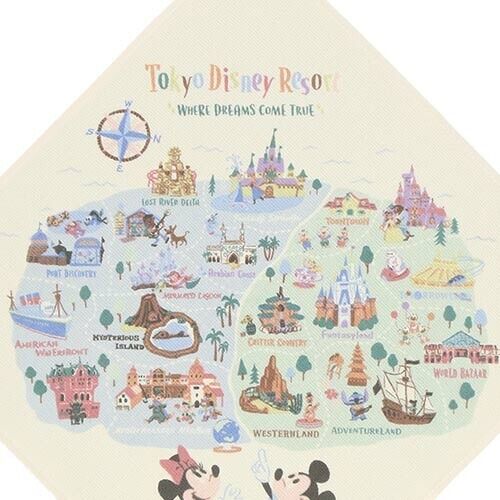 Pre-Order Tokyo Disney Resort 2024 TDL TDS Area Park Map Mini Towel Mickey