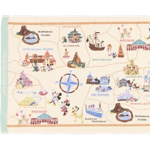 Pre-Order Tokyo Disney Resort 2024 TDL TDS Area Park Map Face Towel Mickey