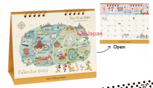 Pre-Order Tokyo Disney Resort 2025 Desktop Calendar Park Map Design TDL TDS