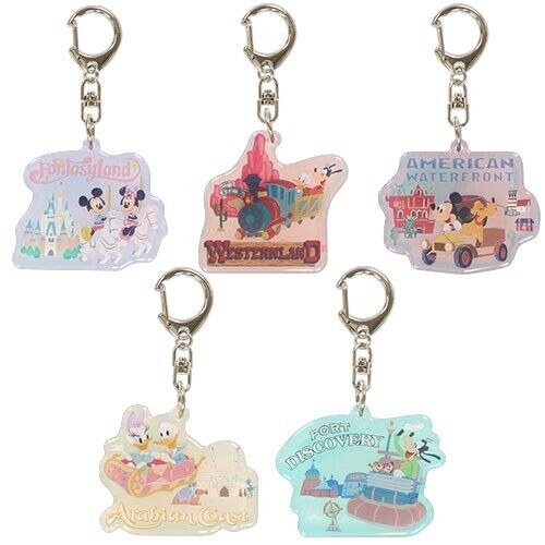 Pre-Order Tokyo Disney Resort 2024 TDL TDS Area Park Map Key Chain Set 5 PCS 2nd