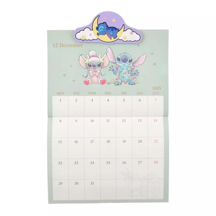 Pre-Order Disney Store JAPAN 2025 Wall Calendar Clip Stitch & Angel JDS