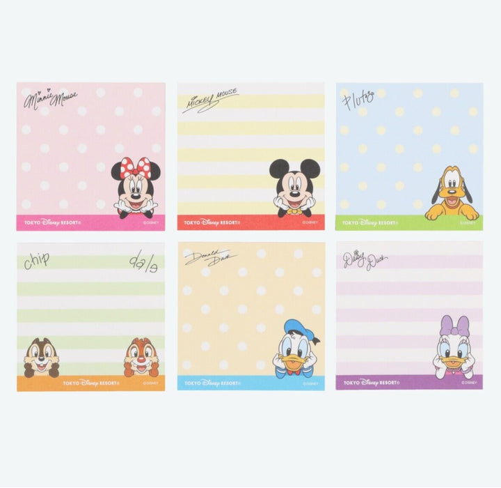 Pre-Order Tokyo Disney Resort Mickey & Friends Sticker Memo 6 PCS Set