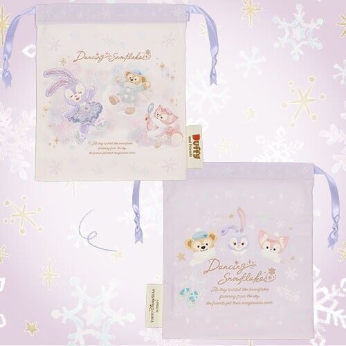 Pre-Order Tokyo Disney SEA 2024 Duffy Dancing Snowflakes KINCHAKU Bag Set 3 PCS