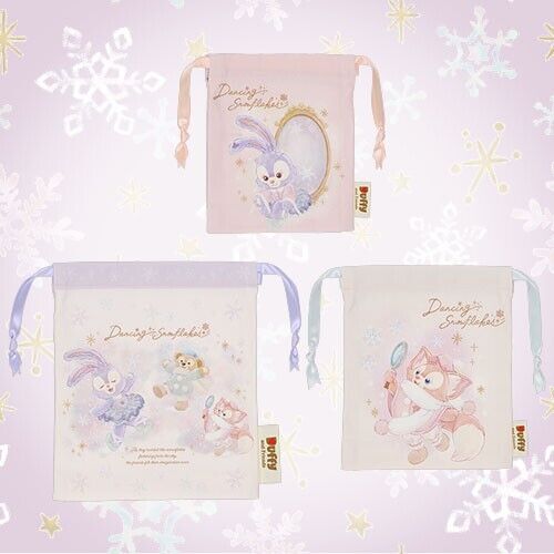 Pre-Order Tokyo Disney SEA 2024 Duffy Dancing Snowflakes KINCHAKU Bag Set 3 PCS