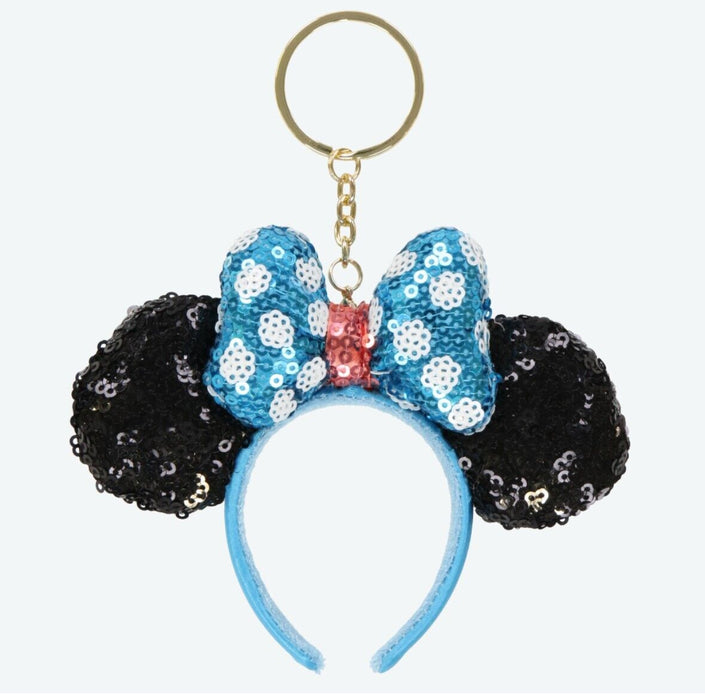 Pre-Order Tokyo Disney Resort 2024 Key Chain Headband Minnie Spangle Blue Dot