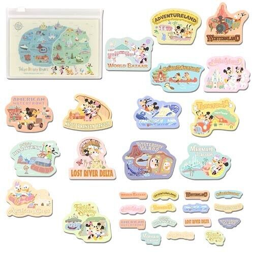 Pre-Order Tokyo Disney Resort 2024 TDL TDS Area Park Map Sticker & Zip Case 30