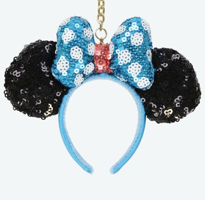 Pre-Order Tokyo Disney Resort 2024 Key Chain Headband Minnie Spangle Blue Dot