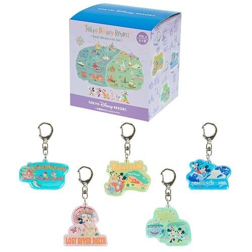 Pre-Order Tokyo Disney Resort 2025 TDL TDS Area Park Map Key Chain Set Full 5