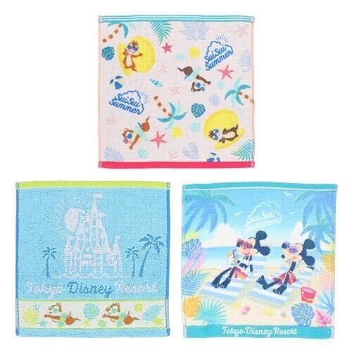 Pre-Order Tokyo Disney Resort 2024 SUISUI Summer Cushion Mini Towel Set 3 PCS
