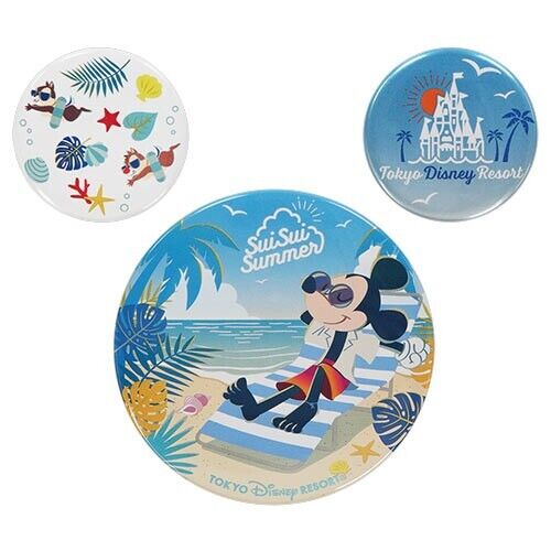 Pre-Order Tokyo Disney Resort Button Set 2024 SUISUI Summer Mickey Chip Dale