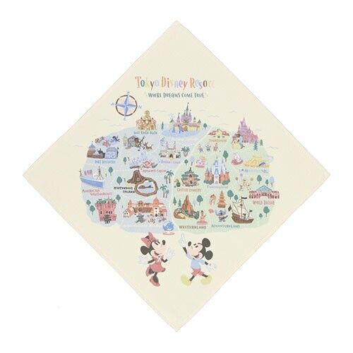 Pre-Order Tokyo Disney Resort 2024 TDL TDS Area Park Map Mini Towel Mickey