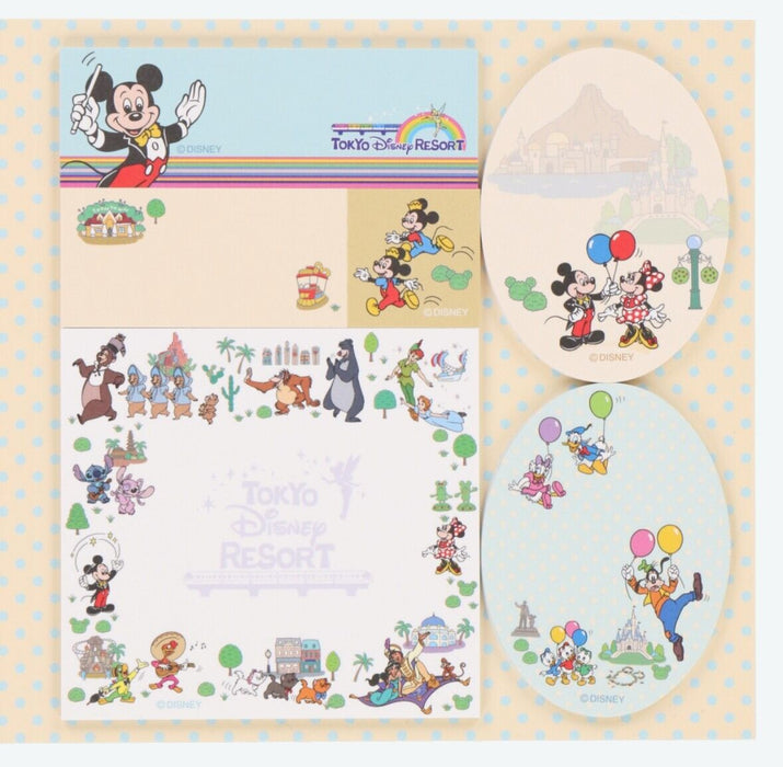 Pre-Order Tokyo Disney Resort Mickey & Friends Sticker Memo Park Scene