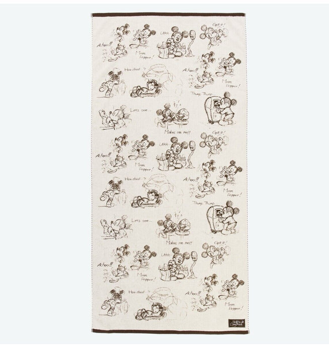 Pre-Order Tokyo Disney Resort Mickey Sketch Of Disney Wide Towel 60 x 120 cm