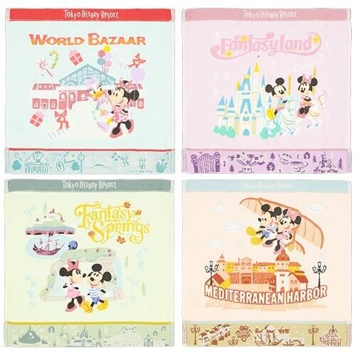 Pre-Order Tokyo Disney Resort 2024 TDL TDS Area Park Map Mini Towel set 4 PCS