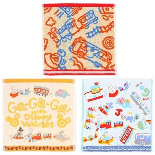 Pre-Order Tokyo Disney Resort 2024 Go with Disney Vehicles Mini Towel Set 3 PCS