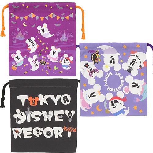 Pre-Order Tokyo Disney Resort 2023 TDR 40th Halloween Ghost Mickey KINCHAKU Bag Set