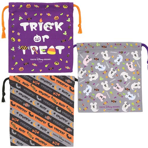 Pre-Order Tokyo Disney Resort 2023 TDR 40th Halloween Ghost Mickey KINCHAKU Bag Set