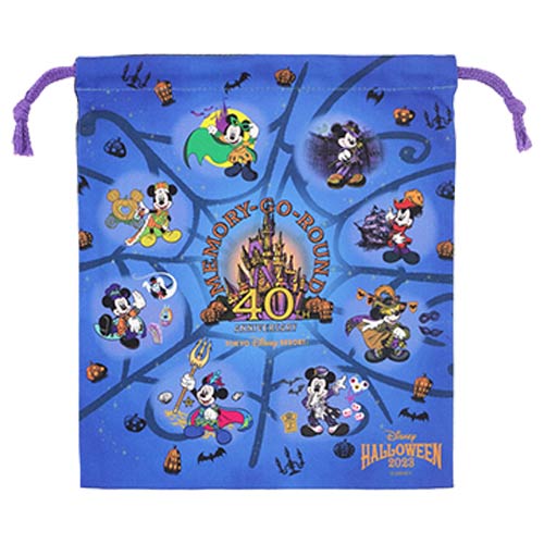 Pre-Order Tokyo Disney Resort 2023 TDR 40th Halloween Memory Go Round Mickey KINCHAKU Bag