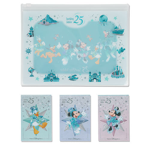 Pre-Order Tokyo Disney Resort 2026 TDS 25th Anniversary Memo & Zip Case Set