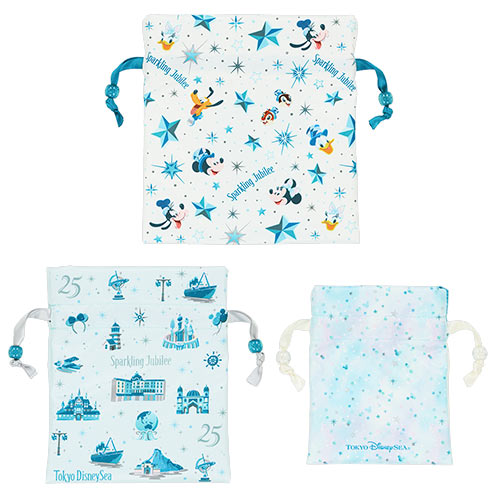 Pre-Order Tokyo Disney Resort 2026 TDS 25th Anniversary KINCHAKU Purse Bag set 3 PCS