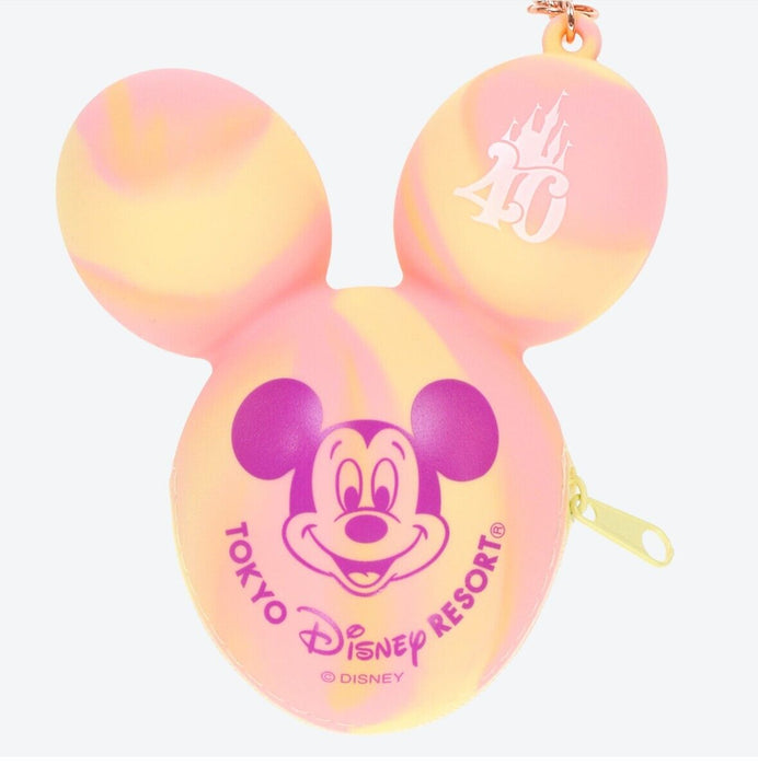 Pre-Order Tokyo Disney Resort TDR 40th Silicon Bag Charm Mickey Marble Orange