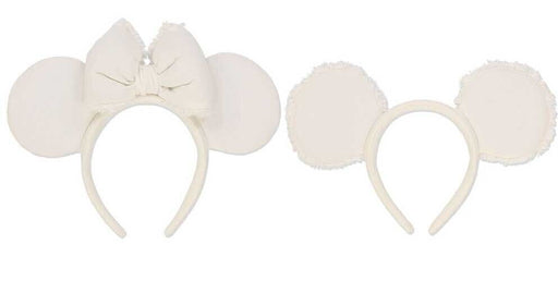 Pre-Order Tokyo Disney Resort 2023 Headband Ears Mickey & Minnie Set White Denim