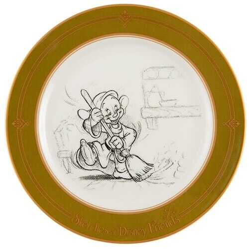 Pre-Order Tokyo Disney Resort Sketch Of Disney Friends Art Plate Dopey 7 Dwarfs