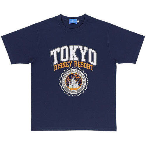 Pre-Order Tokyo Disney Resort 2023 T-Shirts Like College Logo TDR Navy