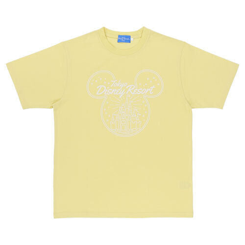 Pre-Order Tokyo Disney Resort 2023 T-Shirts Mickey Shape Castle Light Yellow