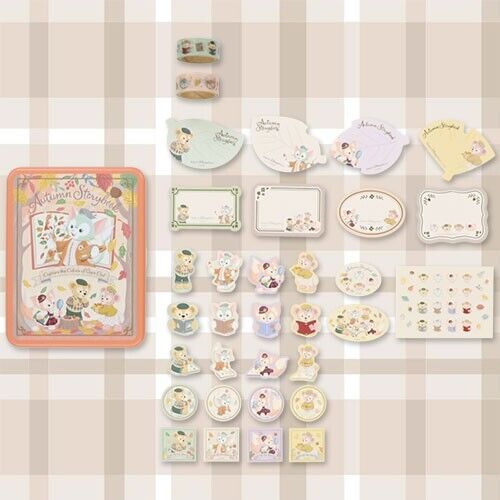Pre-Order Tokyo Disney Resort 2023 Duffy Autumn Storybook Sticker set Can Box