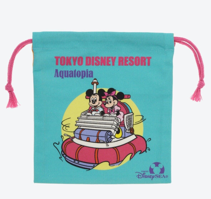 Pre-Order Tokyo Disney Resort Retro Attraction Mickey Minnie KINCHAKU Bag 3 PCS