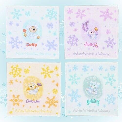 Pre-Order Tokyo Disney Resort Duffy White Wintertime Wonders Mini Towel set 4
