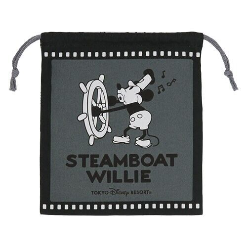 Pre-Order Tokyo Disney Resort 2023 Steamboat willie Mickey KINCHAKU Bag Purse