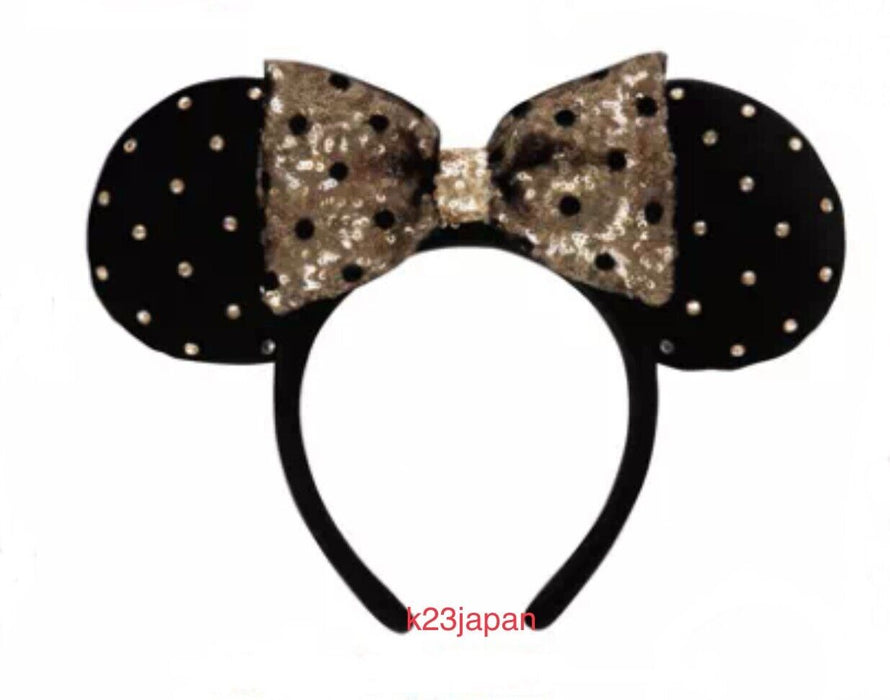 Pre-Order Tokyo Disney Resort 2023 Headband Ears Minnie Velor Dot Gold