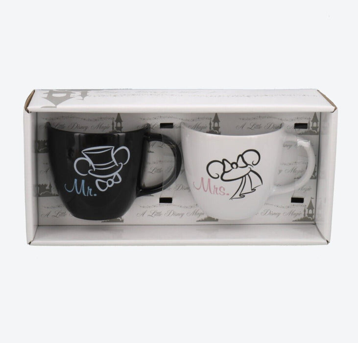 Disney Couple Wedding Gift Mug Set / Mickey And Minnie, Mr. And Mrs.  Metallic Coffee Mug Set/ Disney Bride Groom Pink And Silver Mugs