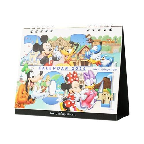 Pre-Order Tokyo Disney Resort 2024 Desktop Calendar Mickey Frineds Art