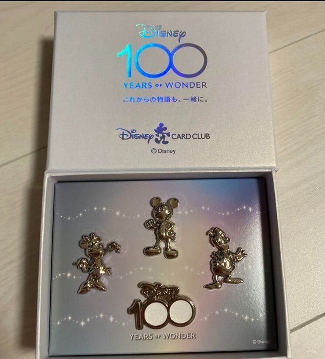 Disney JAPAN Pin 2023 Disney JCB CARD CLUB LE 100 Years Of Wonder 4 Pins Box