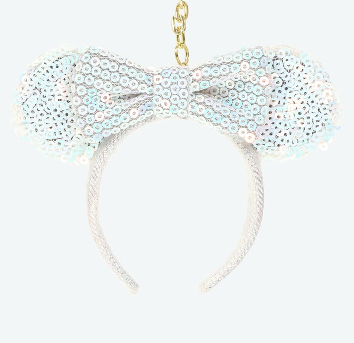 Pre-Order Tokyo Disney Resort Key chain Ears Headband Spangle White Minnie